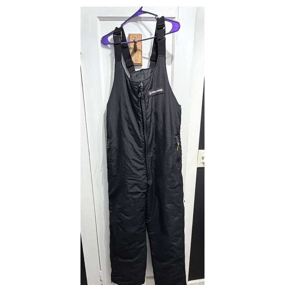 Polaris Snow Bibs Men XL Black Insulated Snowmobile Ski Overalls Bibs RN 102533